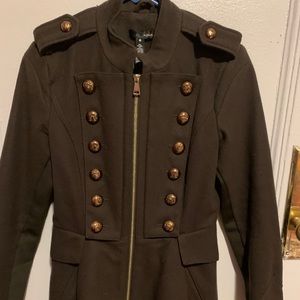 Wool Military-style Peplum Jacket
